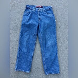 Vintage Tommy Hilfiger Men's Blue Jeans Loose Fit 100% Cotton W31xL30